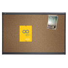 Quartet Prestige Coloured Cork Bulletin Board - Graphite Frame - 72" x 48"-Durable colored cork bulletin board backed by high-density fiberboard secures documents with push pins