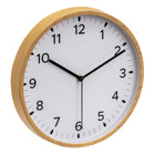 Gry Mattr 12" Round Contemporary Plastic Silent Ticking Clock - Wood Grain Effect-Plastic Frame with Wood Grain Effect