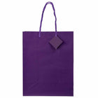 JAM Paper Gift Bags with Rope Handles - Large - 10" x 13" x 5" - Purple Matte - 100 Pack-Size: Large (10 x 13 x 5 inches)