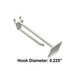 Azar Displays 6" Glass Filled Nylon Pegboard Scan Hooks, White, 50 Pack-Fits to standard pegboard or slat wall