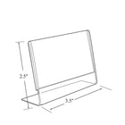 Azar Displays 2.5" x 3.5" Horizontal Slanted L-Shape Acrylic Sign Holder, 10 Pack (112740)-L-shaped design