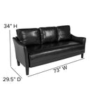 Flash Furniture Asti Upholstered Sofa - Black Leather-Sinuous steel wire seat springs