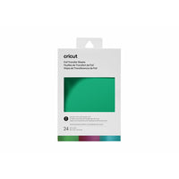 Cricut Foil Transfer Sheets - 4" x 6"-24 sheets (3 colours, 8 each) 4" x 6" (10.1 cm x 15.2 cm) in Aqua, Purple, Emerald