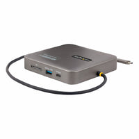 StarTech 7-Port USB-C Mini Dock/Multiport Adapter - Space Grey-External Ports: 2 x 19-pin HDMI, 1 x 24-pin USB 3.2 Type-C, 1 x 9-pin USB 3.2 Type-A, 1 x SD/MMC Slot, 1 - RJ-45, 1 x 24-pin USB Type-C (power delivery only)
