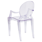 Flash Furniture Ghost Chair with Arms - Transparent Crystal-Curved Arms