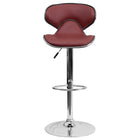 Flash Furniture Contemporary Cozy Mid-Back Burgundy Vinyl Adjustable Height Barstool with Chrome Base-Contemporary Style Stool