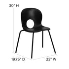 Flash Furniture HERCULES Series Designer Black Plastic Stack Chair with Black Frame-Designed for Commercial Use