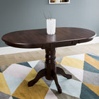 CorLiving Dillon Extendable Wood Pedestal Dining Table, Cappuccino (DSH-490-T)-Hidden butterfly leaf extends oval table length from 41.5 inches to 53.5 inches