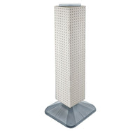 Azar Displays 40" x 8" x 8" Standard 4-Sided Interlocking Pegboard Display Tower, White (703387-WHT)-Revolves on a weighted base