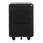 MotionGrey SteelCabin 3-Drawer Metal Steel File Steel Cabinet - Rolling Lockable Casters - Black-Steel construction with matte black finish