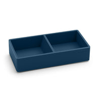 Poppin Softie This and That Tray - Slate Blue-Dual compartments ensure privacy for your Thises and Thats; equal sizing makes it a fair split