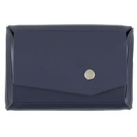 JAM Paper Leather Business Card Case with Snap Closure, Angular Flap, Navy Blue (233331744)-Navy blue leather