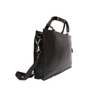 Ashlin Winchester Slim Briefcase with Long Strap, 2 Handles, Black-Interior pockets include 4 card pockets plus pen loops