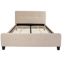 Flash Furniture Tribeca Queen Size Tufted Upholstered Platform Bed - Beige Fabric-Platform Bed
