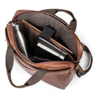Bugatti 15.6" Synthetic Leather Briefcase with Canvas Trim, Cognac-Cognac