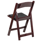 Flash Furniture HERCULES Series Resin Folding Chair with Black Vinyl Padded Seat - Red Mahogany-Mahogany Frame Finish