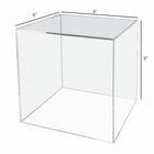 Eddie's Clear Acrylic Display Box - 8"L x 8"W x 8"H - Clear-8" D x 8" W x 8" H