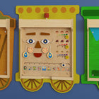 Flash Furniture Bright Beginnings Commercial Grade STEAM Wall Activity Board - Natural Finish and Multicolor Accents (MKME15273)-Natural Wooden Finish with Brightly Colored Elements