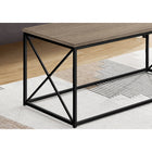 Monarch Specialties 3786 Coffee Table - 40"L/Dark Taupe/Black Metal-Assembly required: Illustrated instructions and all hardware are provided for convenience (additional tools may be needed)