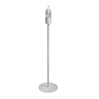 Futech 47"H Floor Stand with Hand Sanitizer Bottle Holder - Silver-Silver Metal