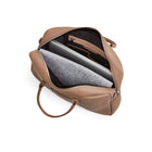 Bugatti PURE Vegan Leather Briefcase for 15.6" Laptop - Taupe-Main top zippered compartment: This feature allows you to easily access your belongings without having to dig through your bag.