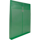 JAM Paper Plastic Envelopes with Button and String Tie Closure, Letter Open End, 9.75 x 11.75, Green Poly, 12 Pack (118B1GR)-Closure: button and string
