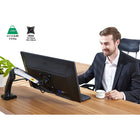 North Bayou Full Motion Swivel Monitor Arm for 17''-27'' - Silver-Rotation 360-degree, Swivel 180-degree+, Tilt angle +35-degree to -50-degree