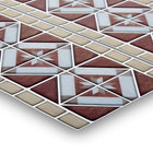 CTG Brands Diamond Graphic Tile Border Wall Decals, 9.8" x 12.4", Beige/Brown, 6 Pack-Perfect size: each backsplash tile measures 12"L x 4"H in dimensions (approx. covers 4 sq. ft. per carton)