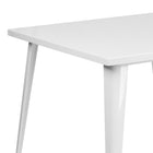 Flash Furniture 35.5" Square White Metal Indoor-Outdoor Table-Top Size: 35.5" Square