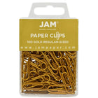 JAM Paper Coloured Standard Paper Clips, Small, Gold, 100 Pack (21832058)-Size: 1 Inch (Standard/Regular)