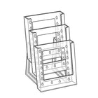 Azar Displays 3-Tier Bi-Fold Size Modular Brochure Holder For Counter, 2 Pack (252305)-Three-tier pocket bi-fold size holder