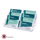 Deflecto Business Card Holder - 8 Compartments - Clear-Each compartment holds approximately 50 cards (Total capacity of 400 cards)
