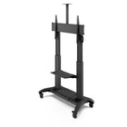 Kanto Height Adjustable Rolling TV/AV Cart with Adjustable Shelf for 60"-100" TVs - Black-Supports TVs up to 200 lb (90.9 kg)