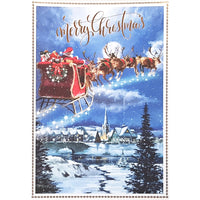 Rosedale "Merry Christmas" Santa Reindeers Greeting Cards with Envelopes - 5-1/2" x 8" - 12 Pack-Greeting Cards