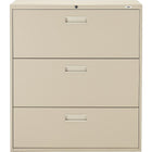 Staples Lateral File Cabinet, 3 Drawer, Sand-Heavy-duty 3-piece, ball-bearing slide suspension for drawers that glide smoothly