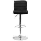 Flash Furniture Contemporary Black Vinyl Adjustable Height Barstool with Rolled Seat & Chrome Base-Contemporary Style Stool