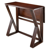 Winsome Harrington Drop Leaf High Table-Fully extended table size 39.37"W x 31.50"D x 36.22"H.  Table closed 39.37"W x 16.59"D x 36.22"H.