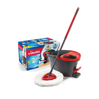 Vileda EasyWring Spin Mop & Bucket System-Absorbent microfibre mop removes bacteria with water