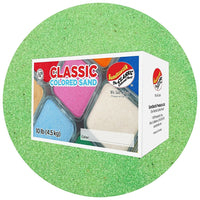 Sandtastik Classic Coloured Sand, 10 lb (4.5 kg) Box, Fluorescent Green-Fine grain with natural sparkle throughout