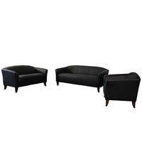 Flash Furniture HERCULES Imperial Series Reception Set - Black LeatherSoft-Contemporary Reception Set
