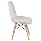 Flash Furniture Shaggy Dog White Accent Chair-White Shaggy Upholstery
