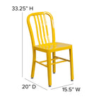 Flash Furniture Commercial Grade Metal Indoor-Outdoor Chair - Yellow-Designed for Indoor or Outdoor Use