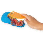 Kinetic Sand Sandisfactory Set - 2 lbs - Colored and Black Sand-Includes: 2 lb of Kinetic Sand, 1 dome surprise mold, 2 cube stampers, 5 tools, 1 clear knife, 1 squisher, 1 squisher plate, 1 transformable sand box, 1 backdrop, 1 instruction sheet