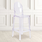 Flash Furniture Ghost Barstool with Oval Back - Transparent Crystal-Suitable for Outdoor Use