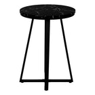 Monarch Specialties 2179 Accent Table - 22"H/Black Marble/Black Metal-Product dimensions: 15.75 Inch W x 15.75 Inch D x 21.75 Inch H