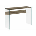 Monarch Specialties 3055 44"L Accent Table - 44"L/Dark Taupe/Tempered Glass-Spacious table top of this glass console table provides ample surface area for the display of plants, books or other decorative items