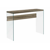 Monarch Specialties 3055 44"L Accent Table - 44"L/Dark Taupe/Tempered Glass-Spacious table top of this glass console table provides ample surface area for the display of plants, books or other decorative items