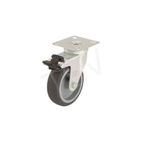 Blickle Thermoplastic Caster, Wheel Diameter: 5" (127 Mm), Caster Type: Swivel w/Brake, 2 Pack (LKPA-TPA 126K-FI-FK)-Wheel Diameter: 5" (127 mm)