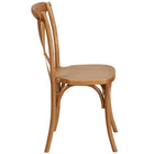 Flash Furniture HERCULES Series Stackable Oak Wood Cross Back Chair-Stacks up to 8 Chairs High