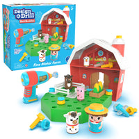 Educational Insights Design & Drill Bolt Buddies Barn - Multicolor-Drilling construction playset: farmer and the drill! Kids use a real, working, kid-safe toy drill to build their very own farm, complete with crops, fences, and animal friends, creating a customized farmyard perfect for pretend play.